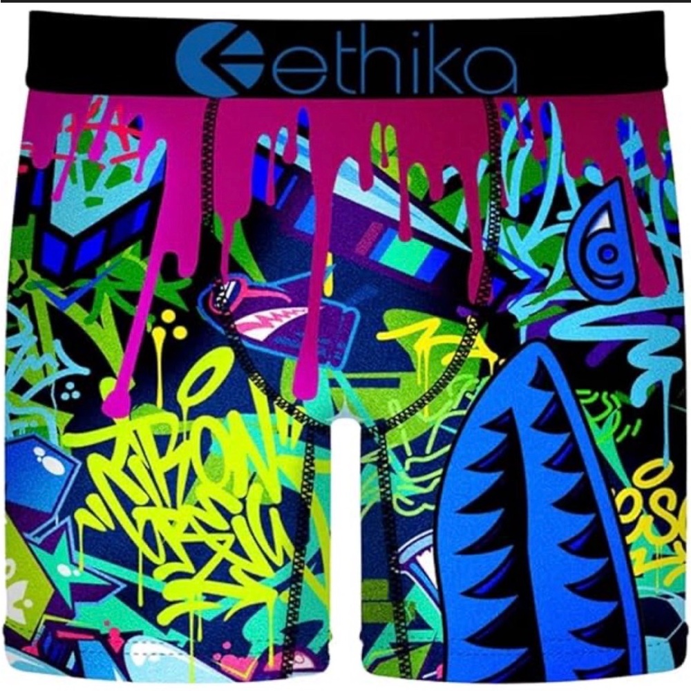 4 pairs of Ethika Boys Staple Boxer Briefs - Red, Blue, Black, Multicolor - Picture 3 of 5